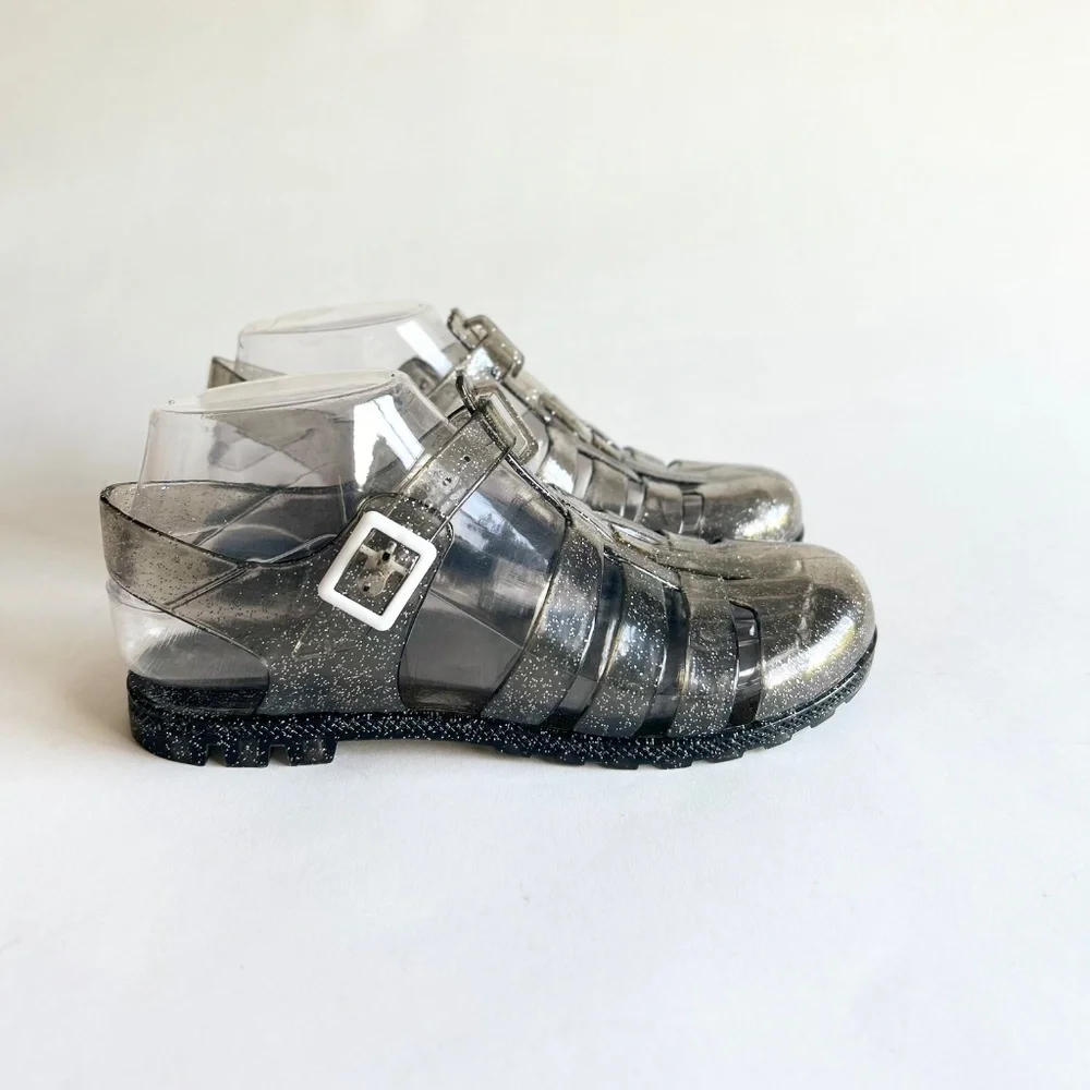 Unbranded Transparent Silver Jelly Ankle Strap Sandals size 6 - Picture 2 of 14